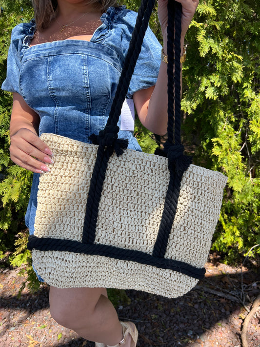 Summer Tote with Black Accents