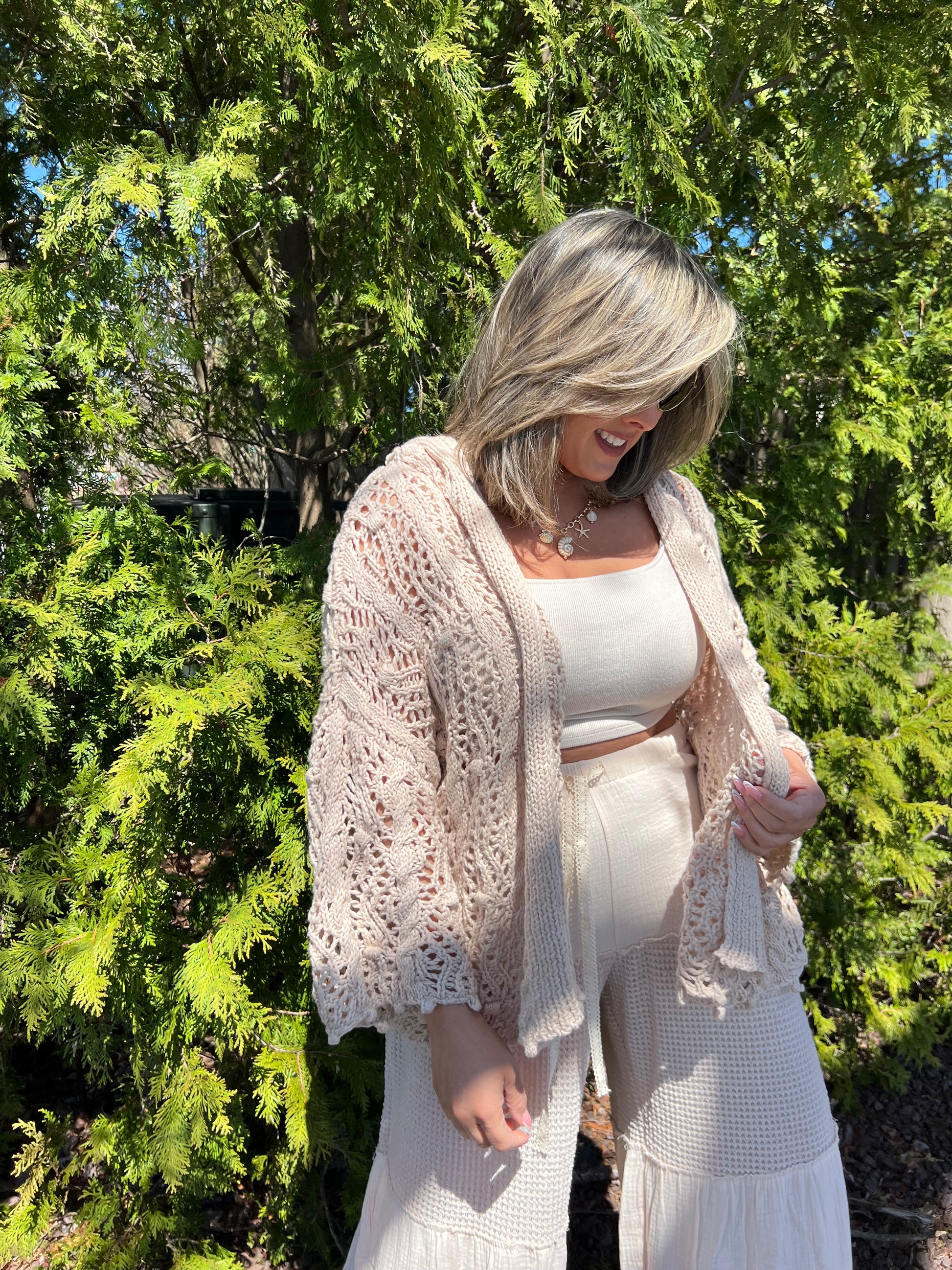 POL Boho Hooded Cardigan