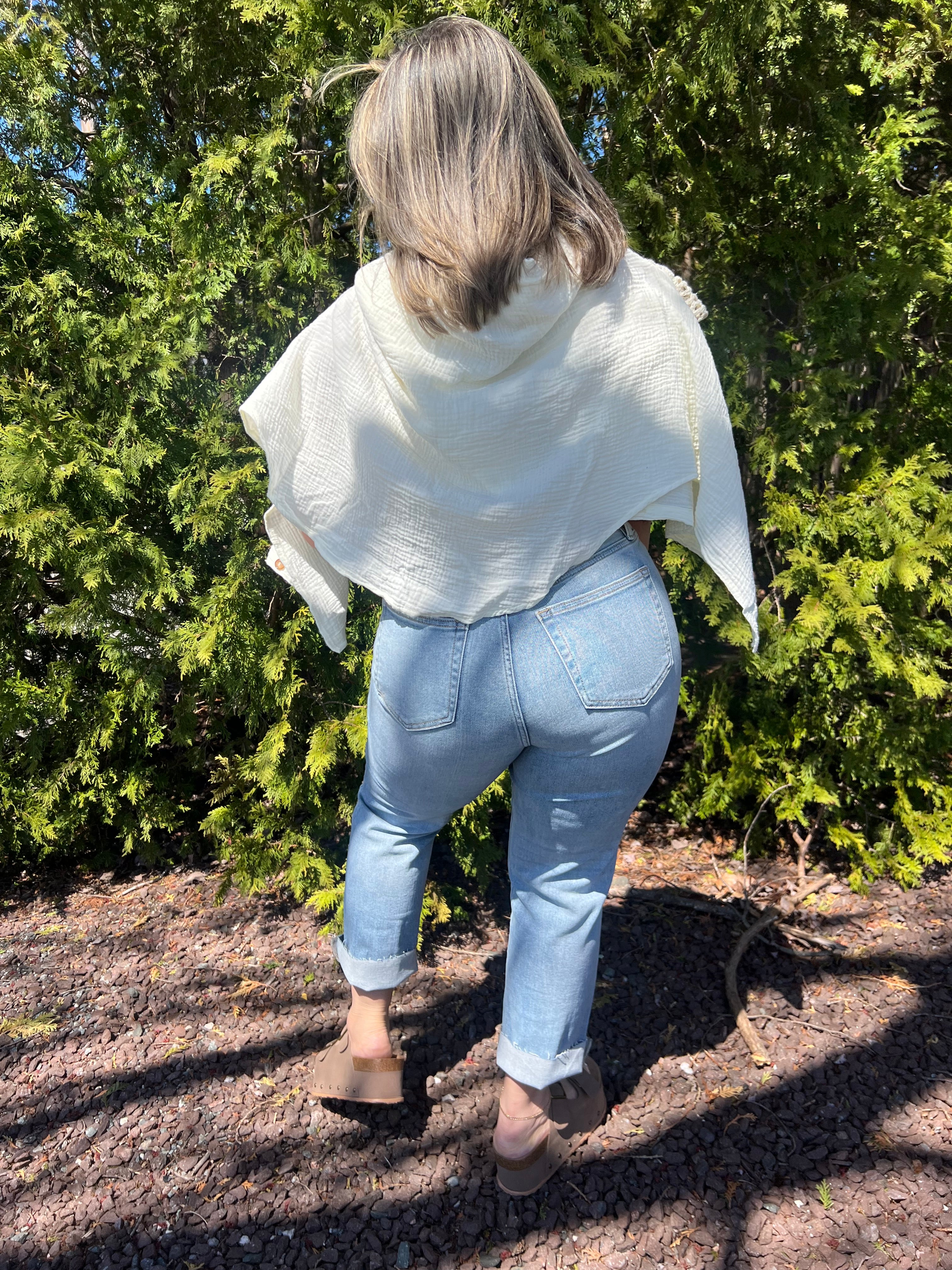 Cello High Waisted Straight Leg Jeans
