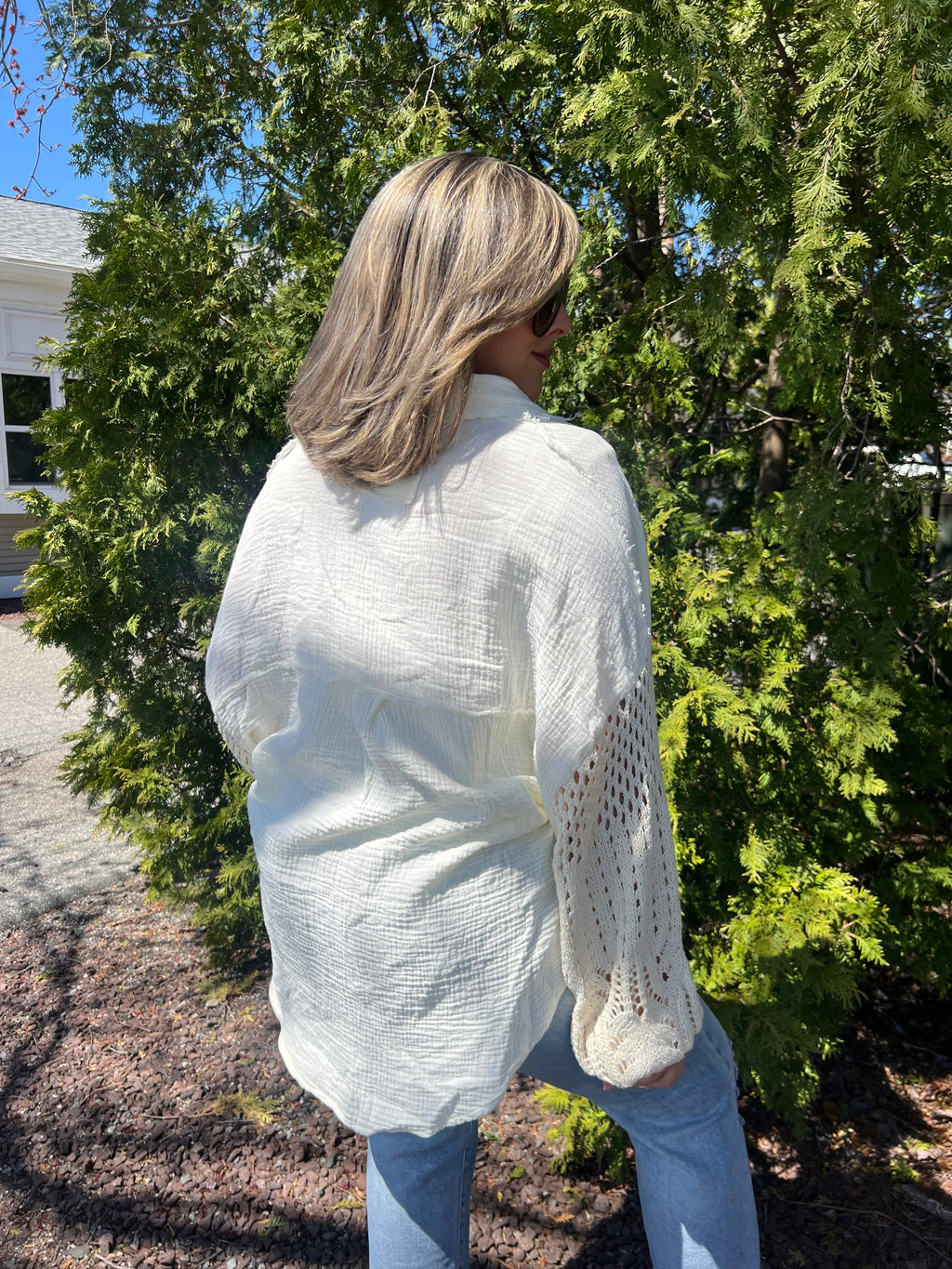 POL Cream Button Up Shirt