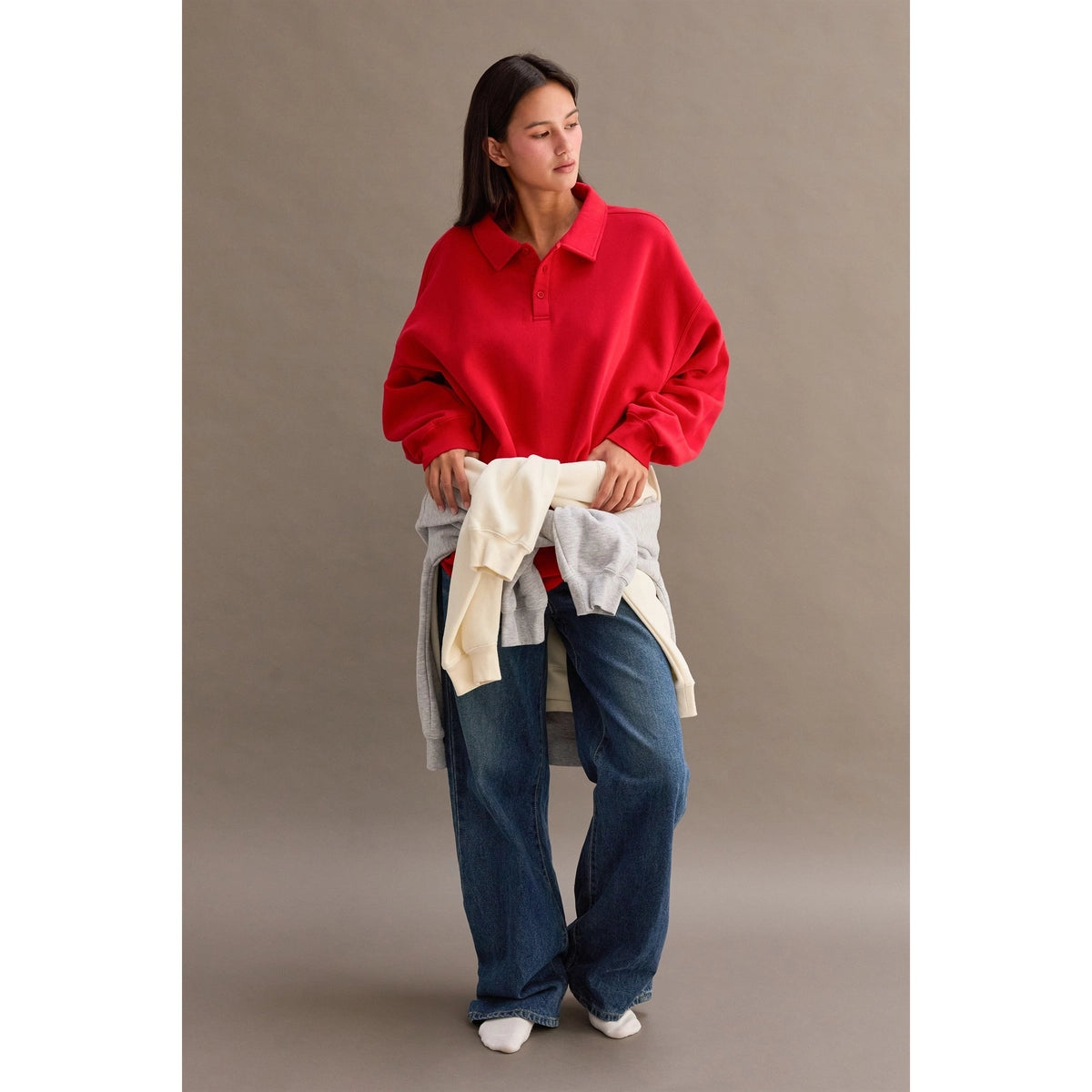 Peppermint Button Sweatshirt